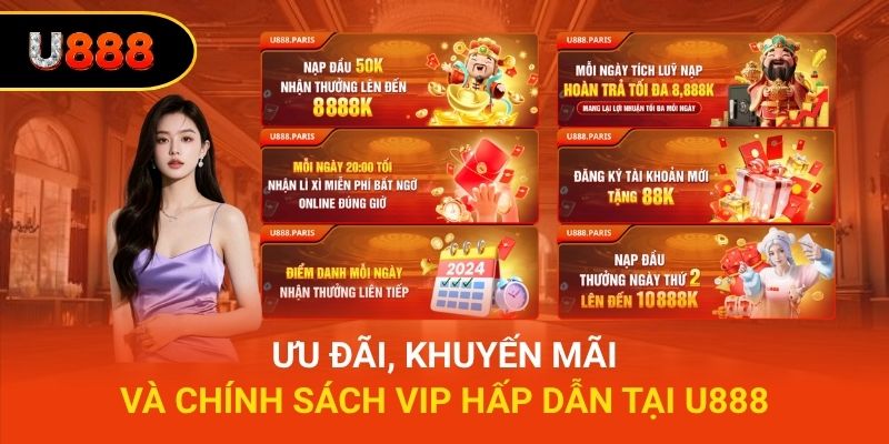 Ưu đãi, khuyến mãi và chính sách VIP hấp dẫn tại U888